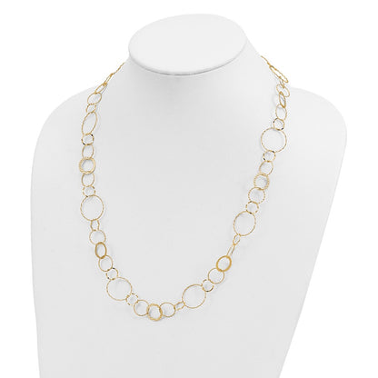 24 Inch 14K Yellow Combo Circle Chain Necklace