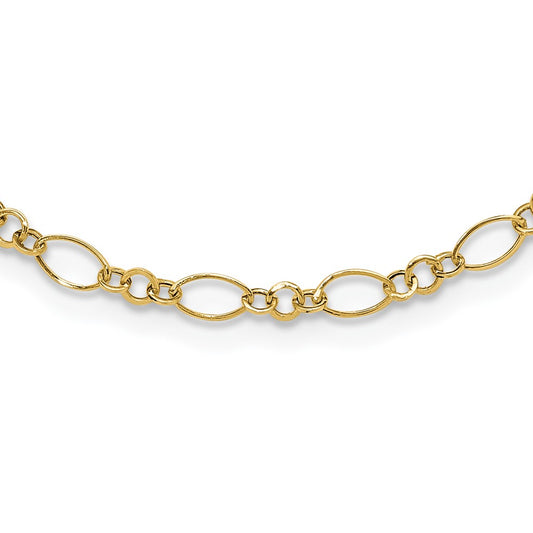 14K Yellow Gold Oval Link Necklace