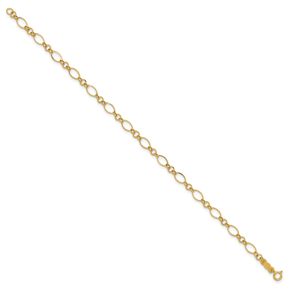 7.25 Inch 14K Yellow Gold 7.25In Polished Fancy Link Bracelet