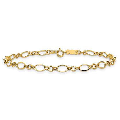 7.25 Inch 14K Yellow Gold 7.25In Polished Fancy Link Bracelet