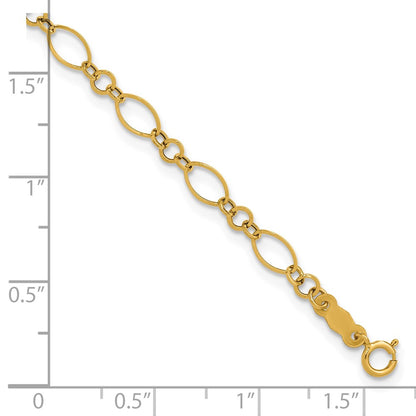 7.25 Inch 14K Yellow Gold 7.25In Polished Fancy Link Bracelet