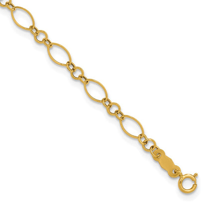 7.25 Inch 14K Yellow Gold 7.25In Polished Fancy Link Bracelet