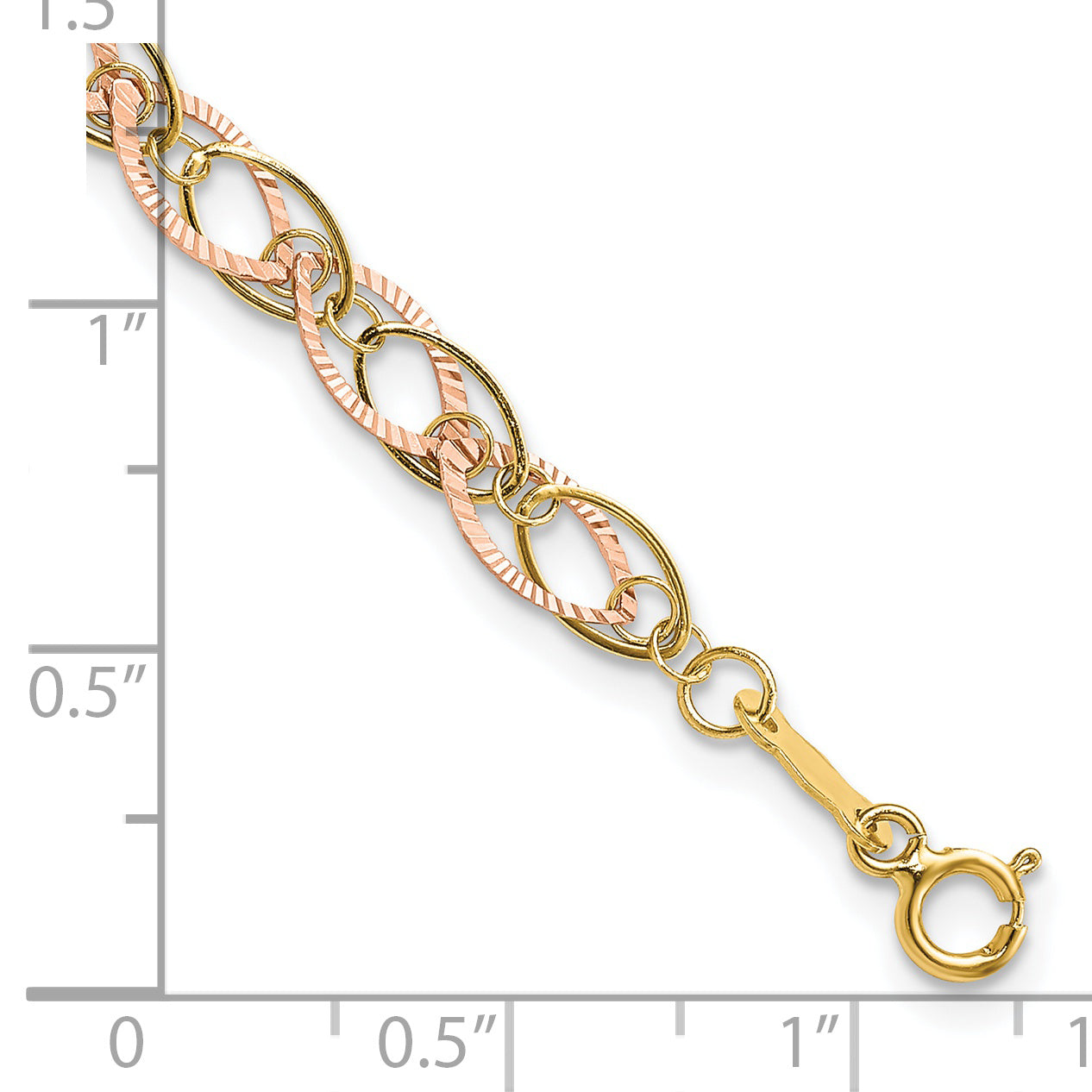 7.25 Inch 14K Two-Tone Oval Link Bracelet