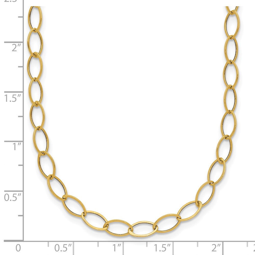 14K Yellow Gold Oval Link Necklace