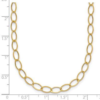 14K Yellow Gold Oval Link Necklace