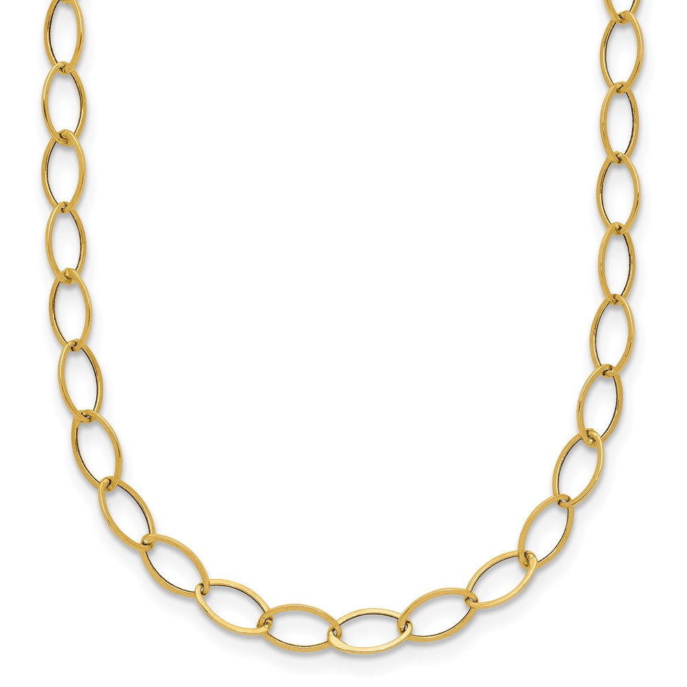 14K Yellow Gold Oval Link Necklace
