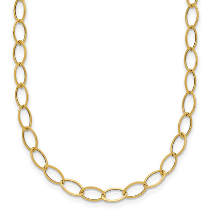 14K Yellow Gold Oval Link Necklace