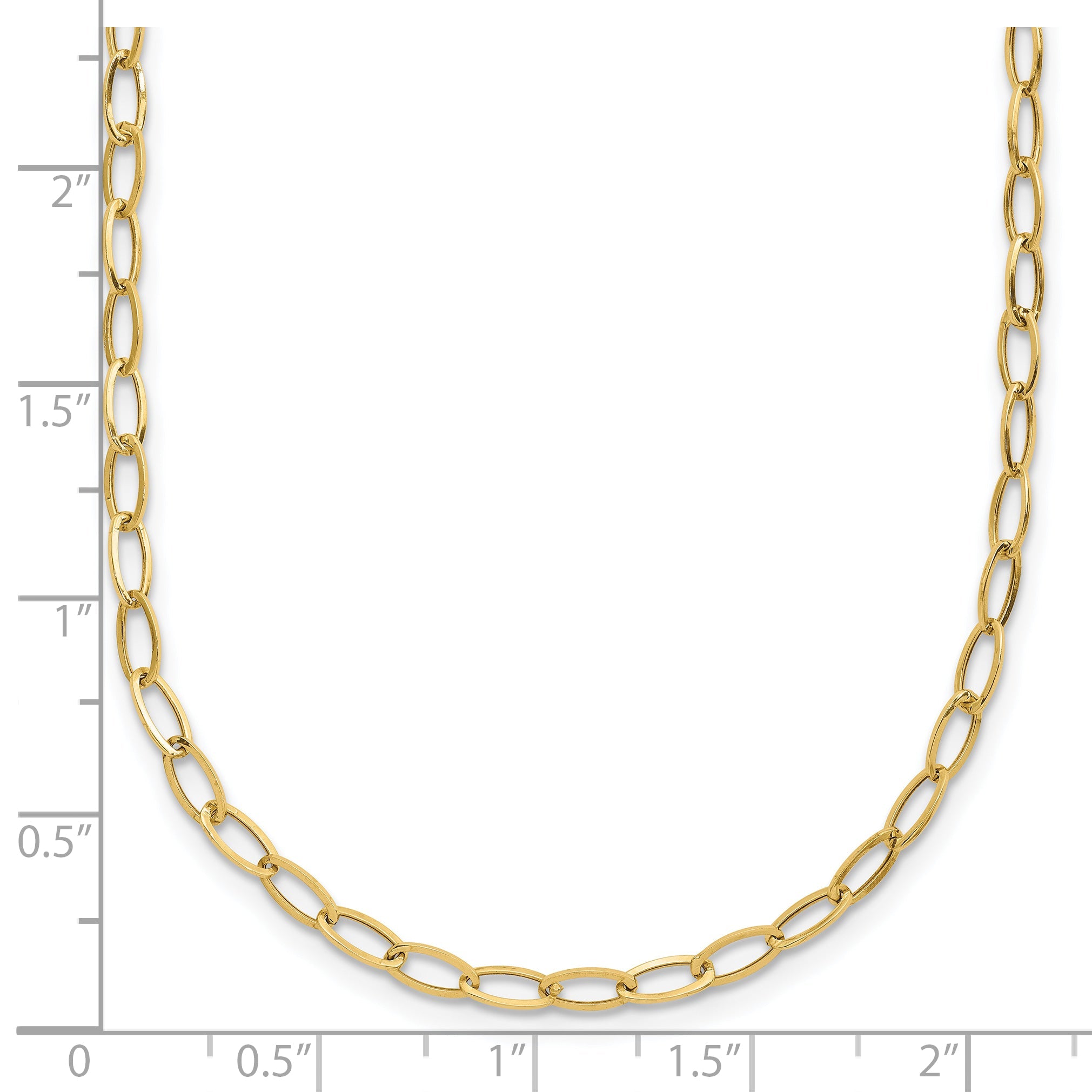 14K Yellow Gold Oval Link Necklace