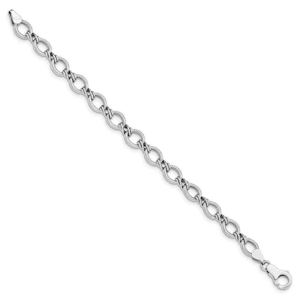 7 Inch 14K White Gold Fancy Bracelet