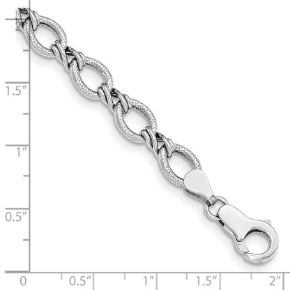 7 Inch 14K White Gold Fancy Bracelet