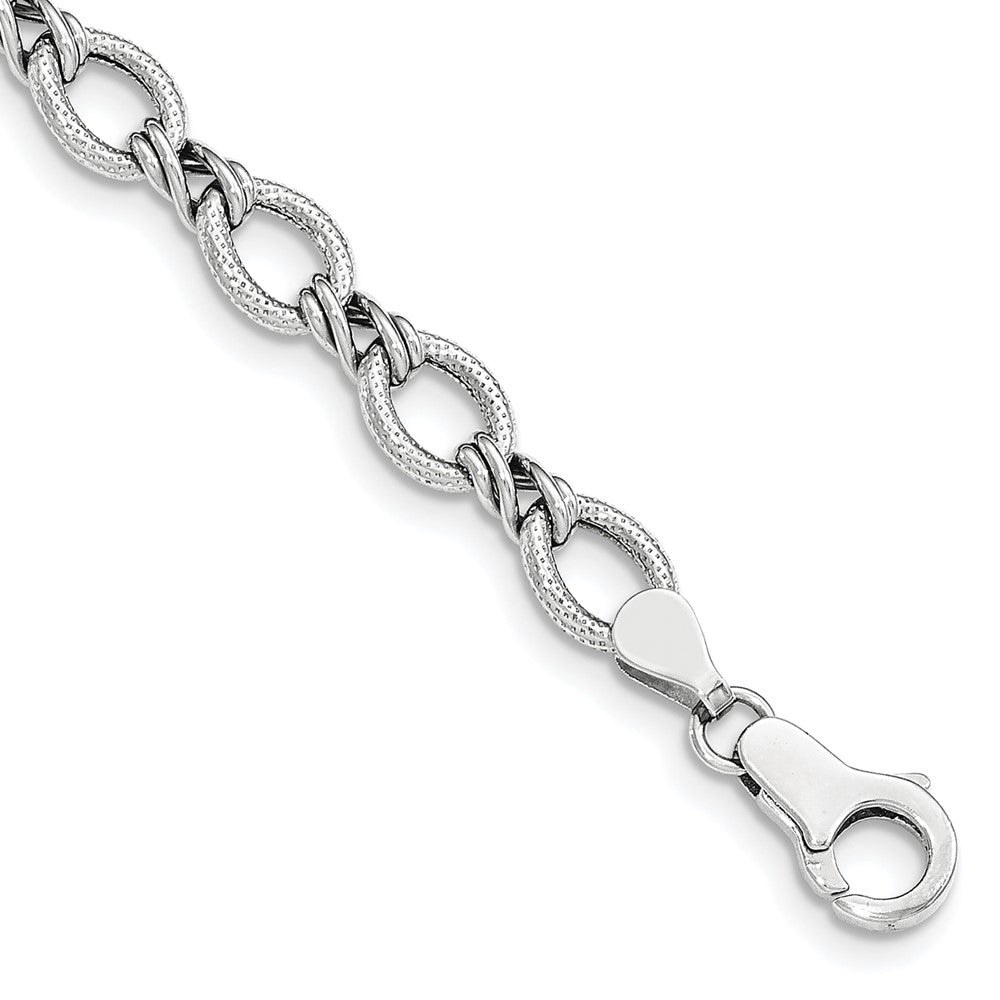 7 Inch 14K White Gold Fancy Bracelet