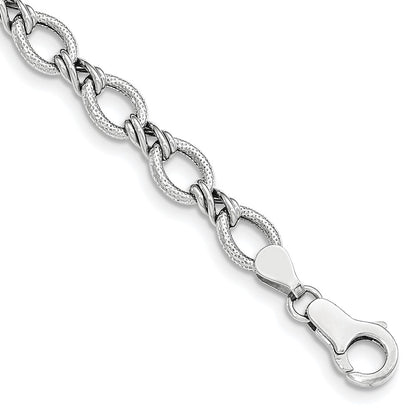 7 Inch 14K White Gold Fancy Bracelet