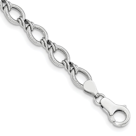 7 Inch 14K White Gold Fancy Bracelet