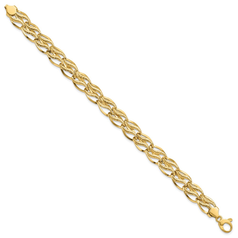 14K Yellow Gold 8 Inch Fancy Link Bracelet
