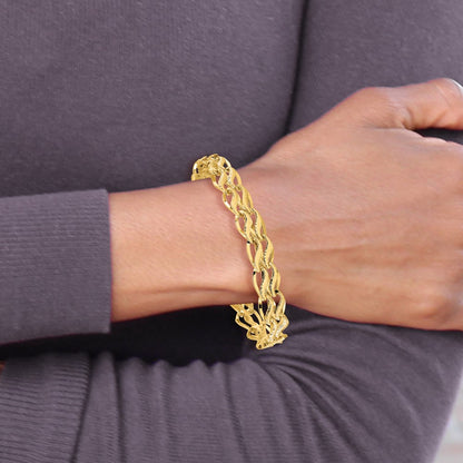 14K Yellow Gold 8 Inch Fancy Link Bracelet