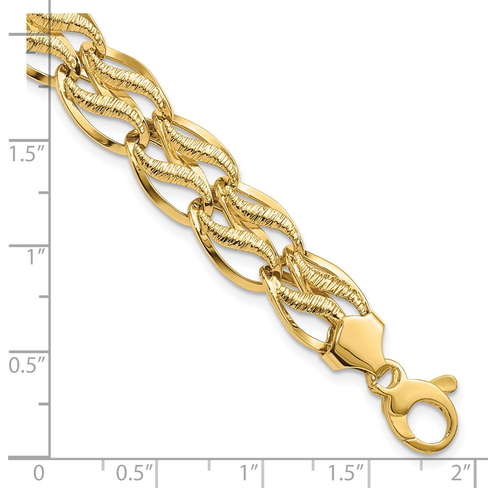 14K Yellow Gold 8 Inch Fancy Link Bracelet