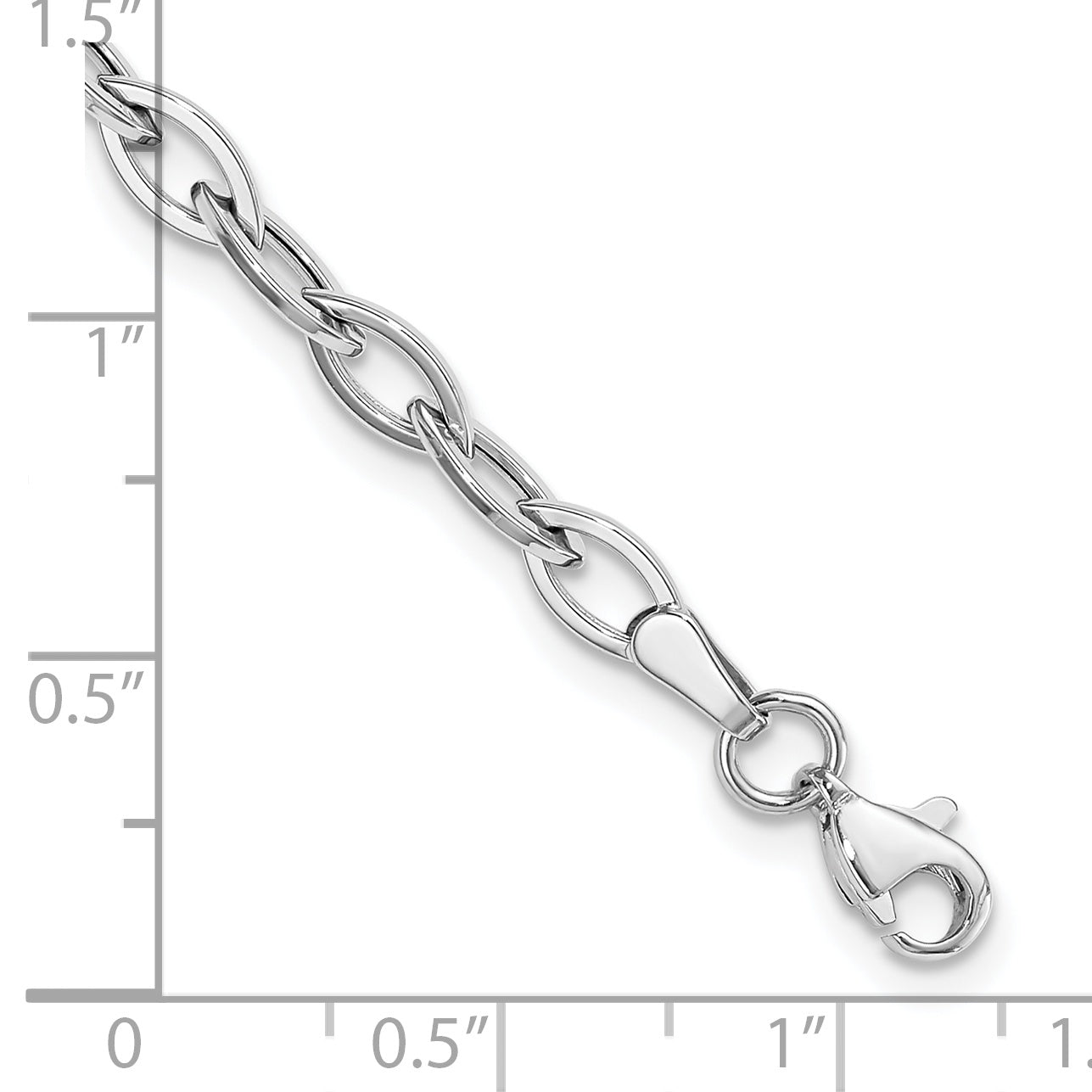 7.5 Inch 14K White Gold Polished Bracelet