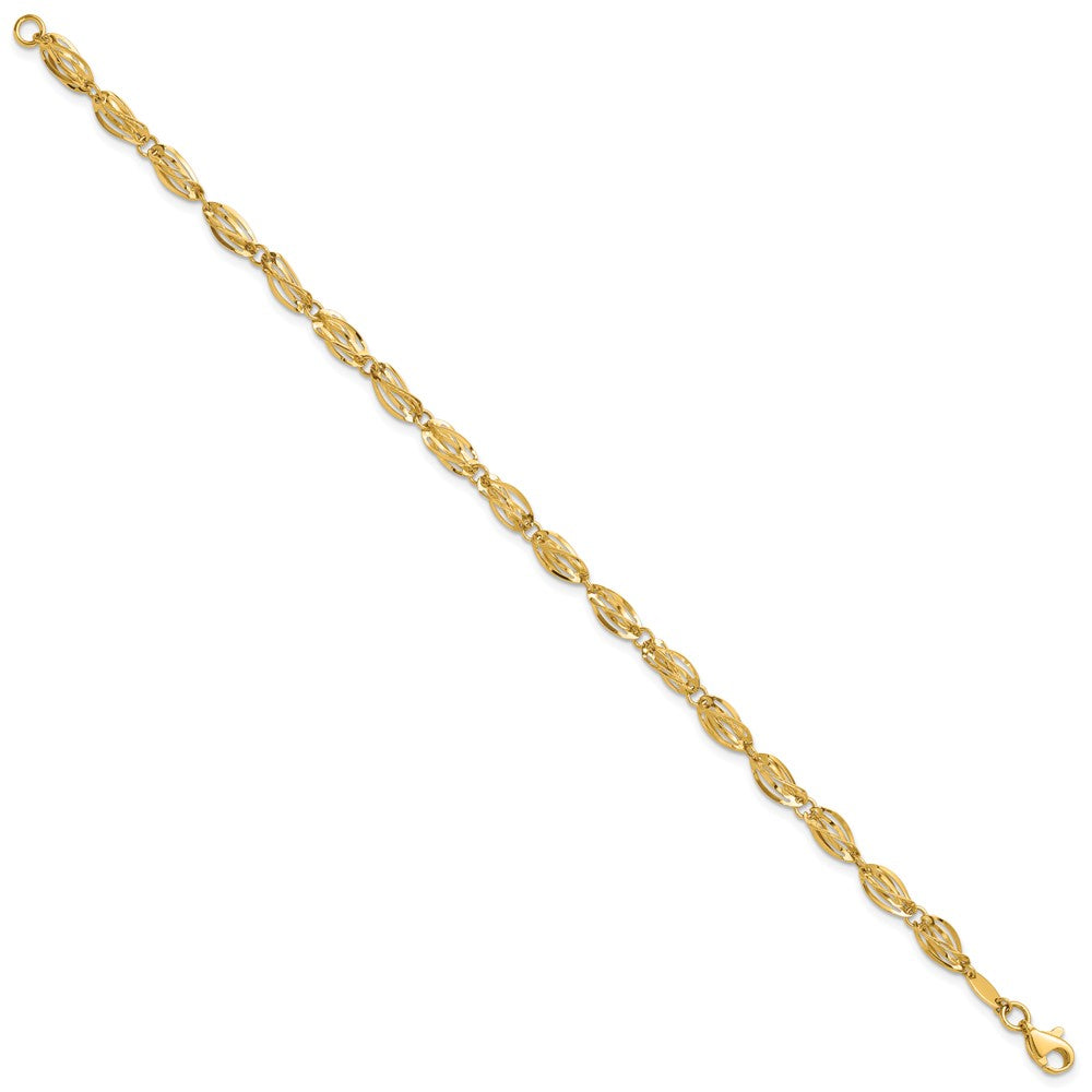 7.75 Inch 14K Gold Polished Fancy Bracelet