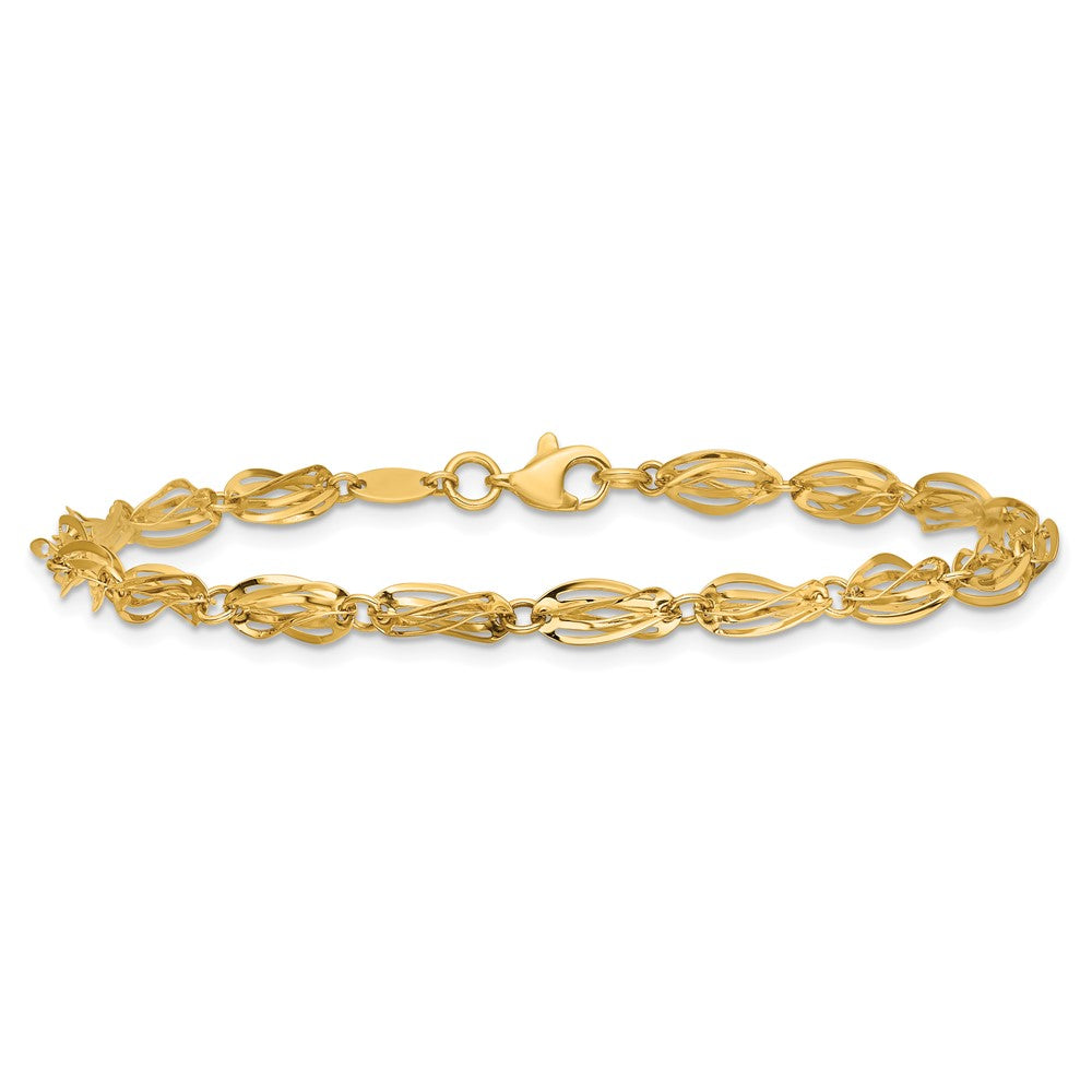 7.75 Inch 14K Gold Polished Fancy Bracelet
