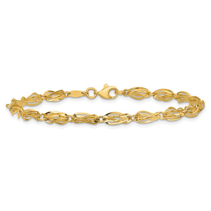 7.75 Inch 14K Gold Polished Fancy Bracelet