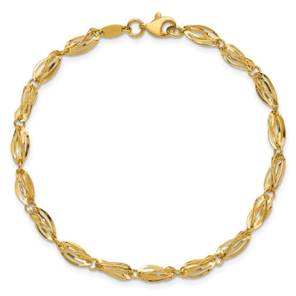 7.75 Inch 14K Gold Polished Fancy Bracelet