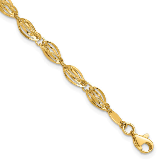 7.75 Inch 14K Gold Polished Fancy Bracelet