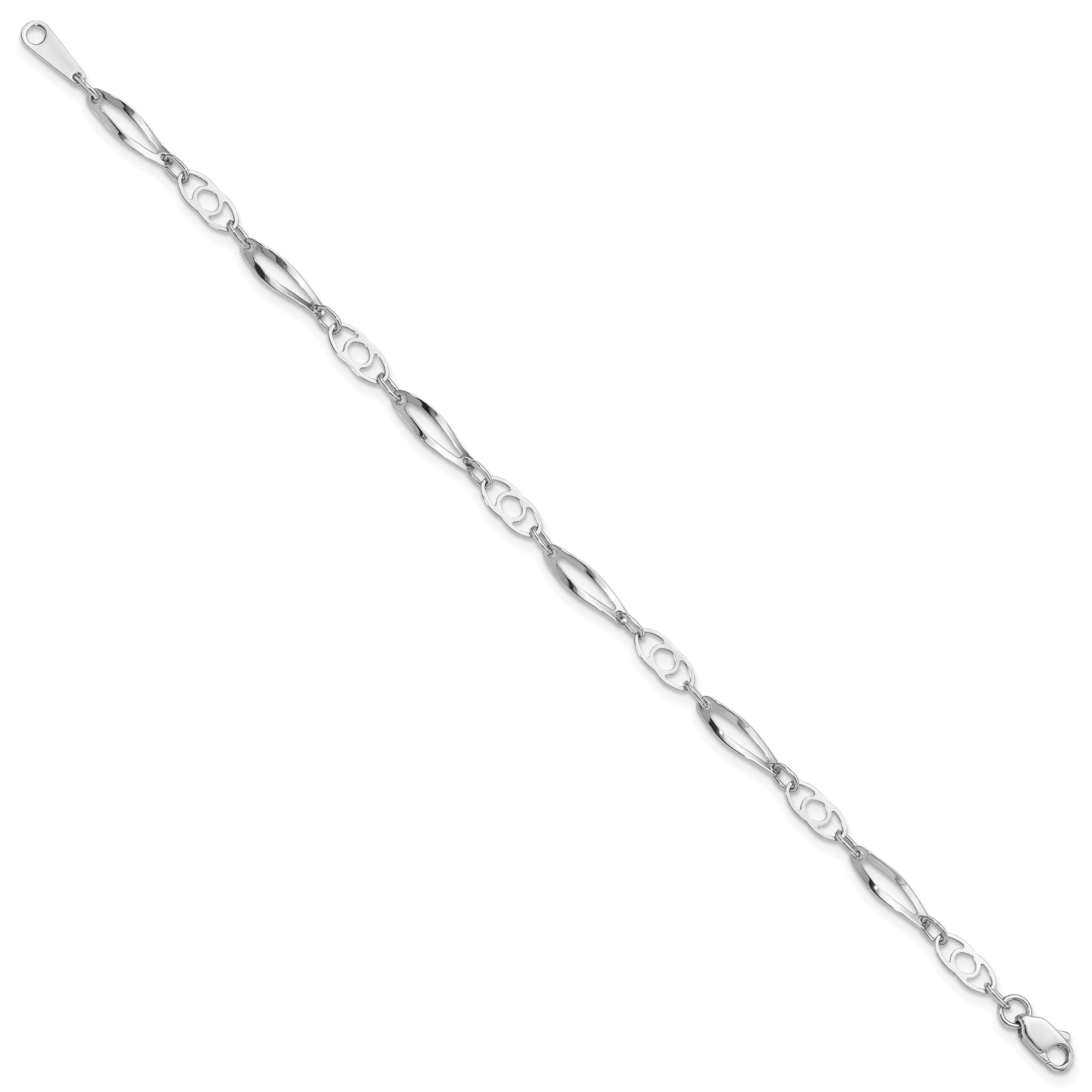 7 Inch 14K White Gold 7In Polished Fancy Link Bracelet