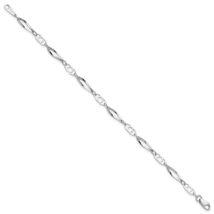 7 Inch 14K White Gold 7In Polished Fancy Link Bracelet