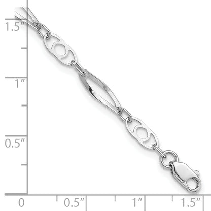7 Inch 14K White Gold 7In Polished Fancy Link Bracelet