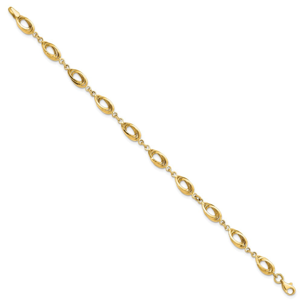 7.5 Inch 14K Polished Fancy Link Bracelet