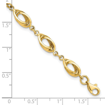 7.5 Inch 14K Polished Fancy Link Bracelet