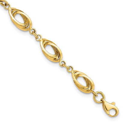 7.5 Inch 14K Polished Fancy Link Bracelet