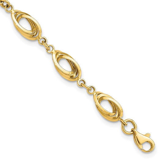 7.5 Inch 14K Polished Fancy Link Bracelet