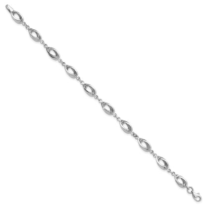 7.5 Inch 14K White Gold Fancy Link Bracelet