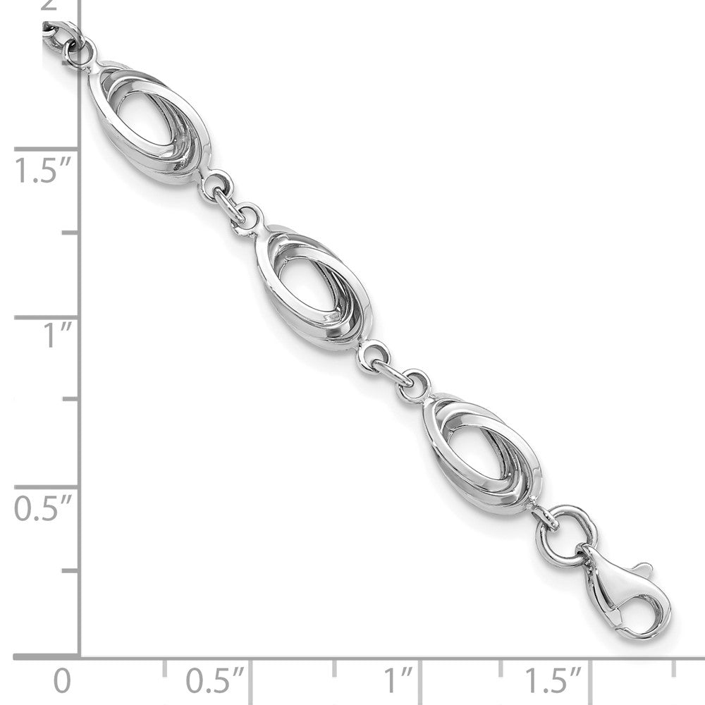 7.5 Inch 14K White Gold Fancy Link Bracelet