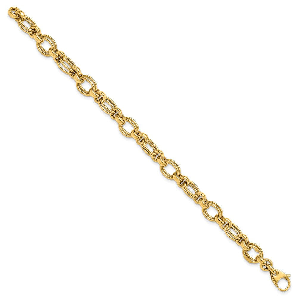 7.5 Inch 14K Polished Fancy Link Bracelet