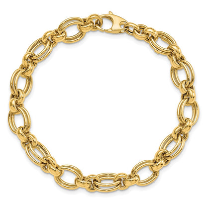 7.5 Inch 14K Polished Fancy Link Bracelet