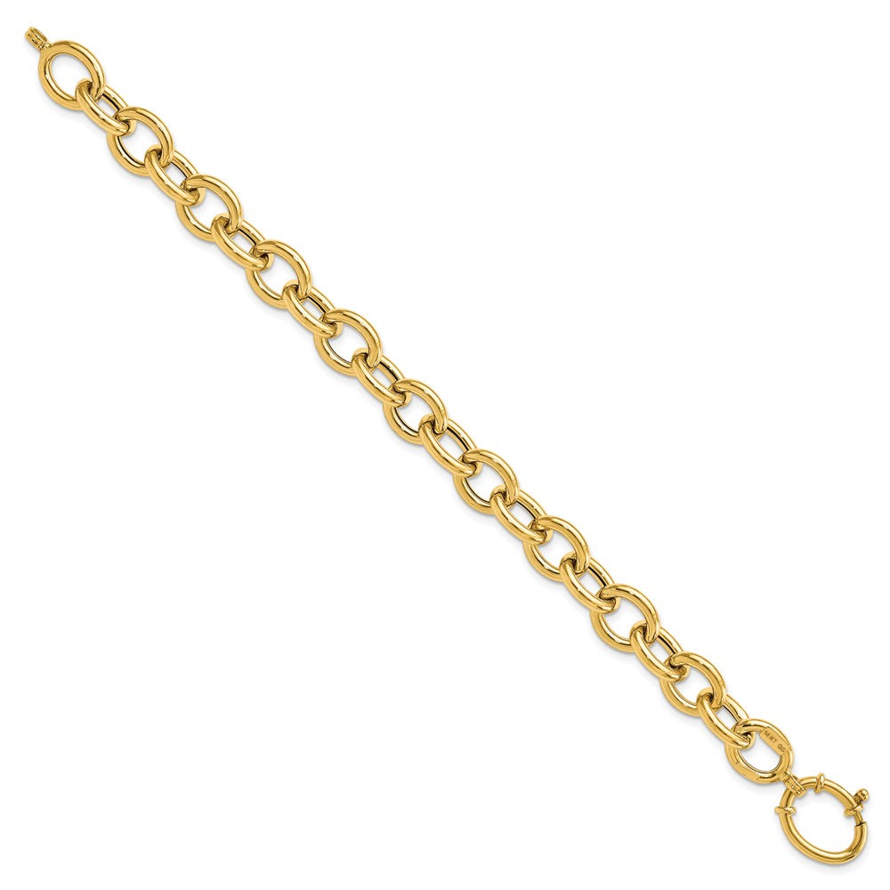 7.5 Inch 14K Polished Fancy Oval Link Bracelet