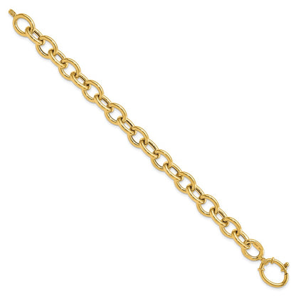 7.5 Inch 14K Polished Fancy Oval Link Bracelet