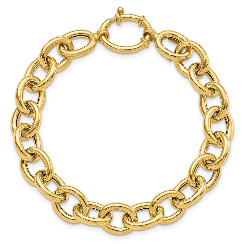 7.5 Inch 14K Polished Fancy Oval Link Bracelet