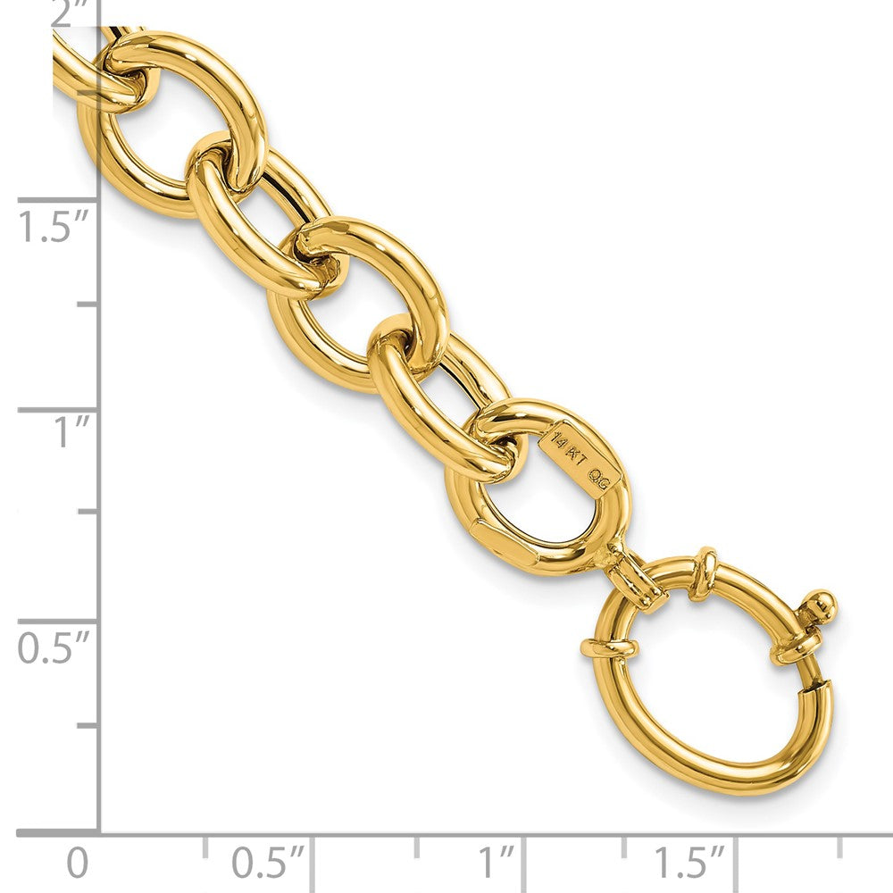 7.5 Inch 14K Polished Fancy Oval Link Bracelet