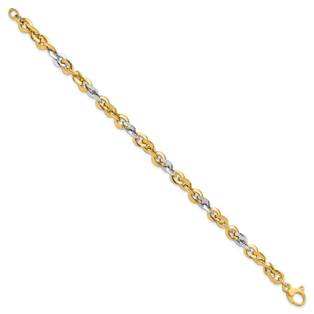 7.5 Inch 14K Two-Tone Polished Bracelet
