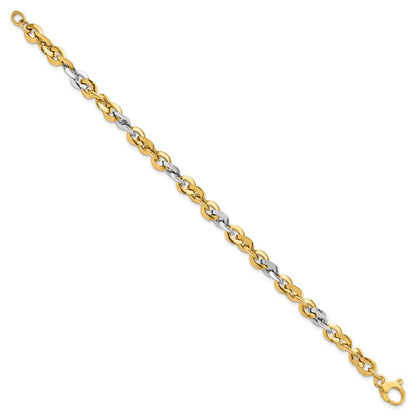 7.5 Inch 14K Two-Tone Polished Bracelet