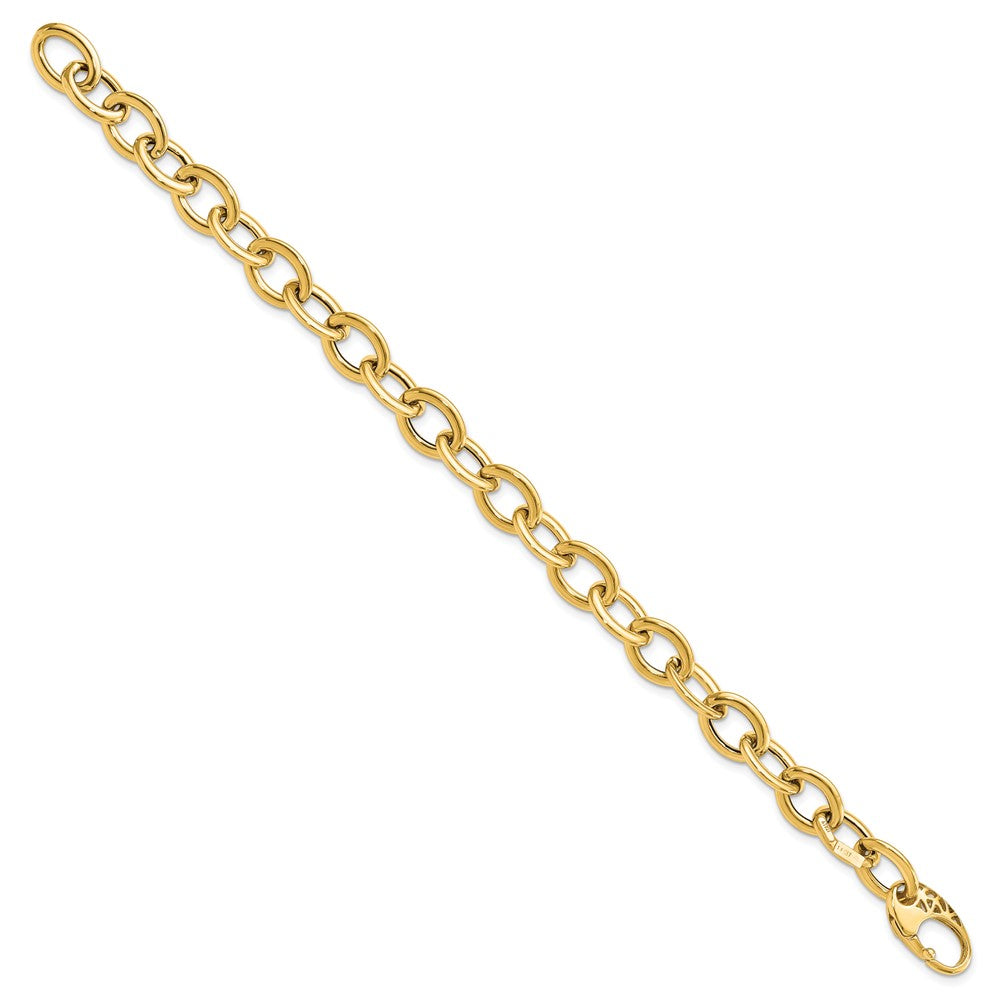8.5 Inch 14K Polished Fancy Oval Link Bracelet
