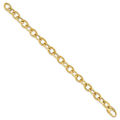 8.5 Inch 14K Polished Fancy Oval Link Bracelet