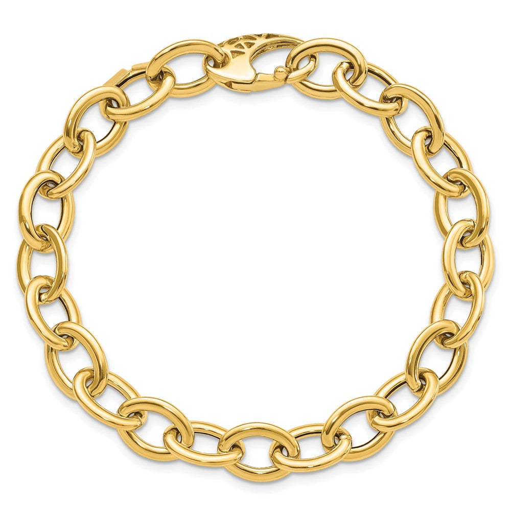 8.5 Inch 14K Polished Fancy Oval Link Bracelet