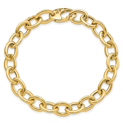 8.5 Inch 14K Polished Fancy Oval Link Bracelet