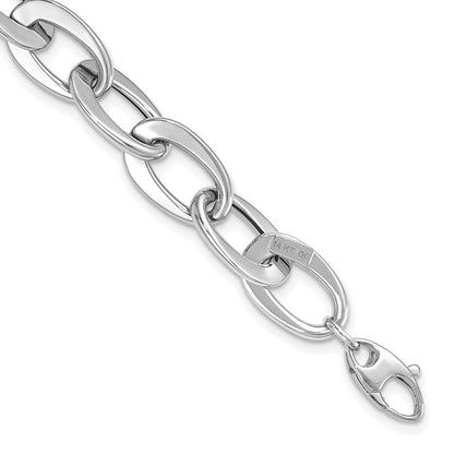 8 Inch 14Kw Polished Fancy Link Bracelet