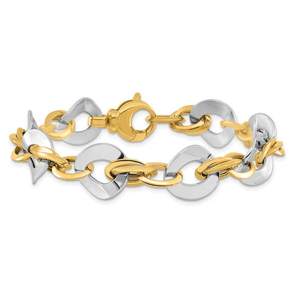 8 Inch 14K Two-Tone Polished Fancy Link Bracelet