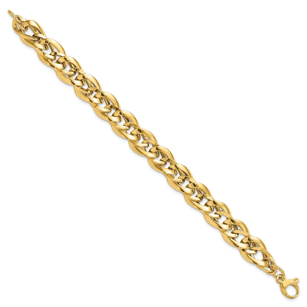 14K Yellow Gold Polished Fancy Link 7.5 Inch Bracelet